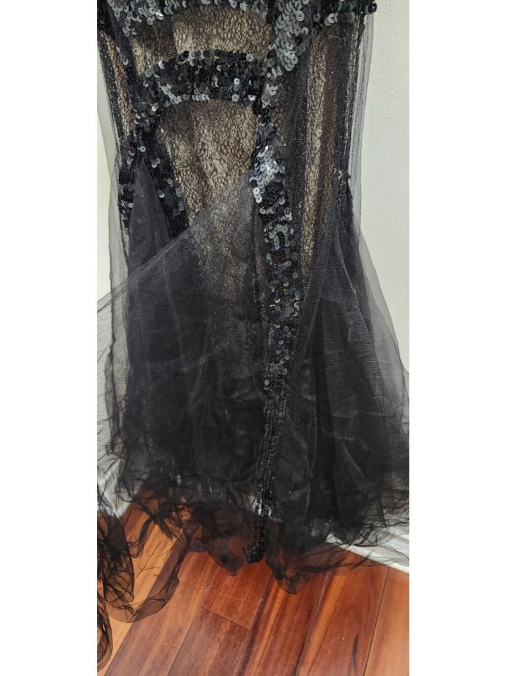 Royal Queen Collection Black Sequin Mermaid Gown Formal Evening Prom Dress Sze 8 - Picture 6 of 16